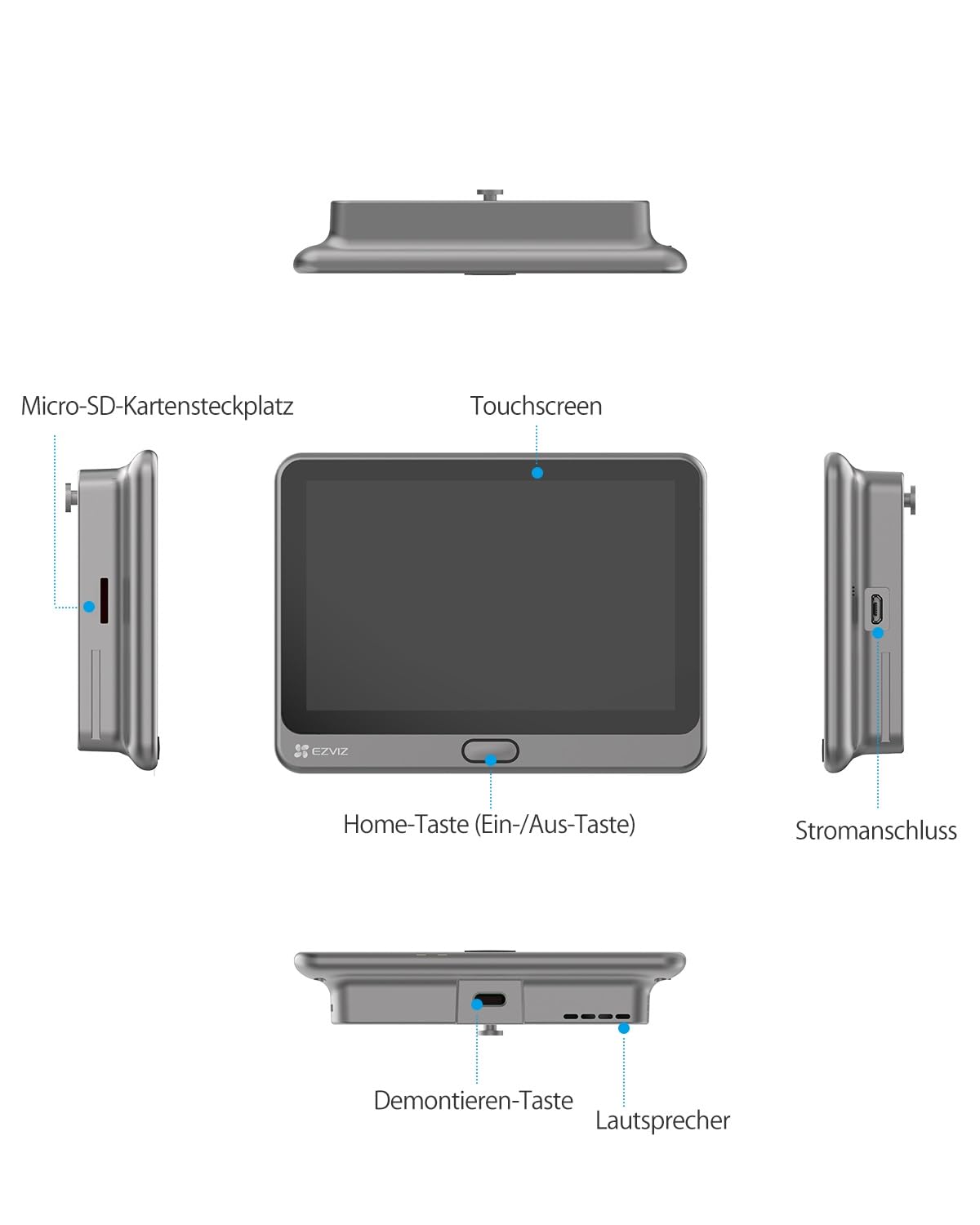 EZVIZ WLAN Türklingel mit 166° Weitwinkel und PIR-Sensor, 2MP Türspion Kamera mit 4,3 Zoll Farbbildschirm, 4600mAh Akku, AI Personenerkennung, Zwei-Wege-Videoanruf und Live-Ansicht verfügbar, CP4