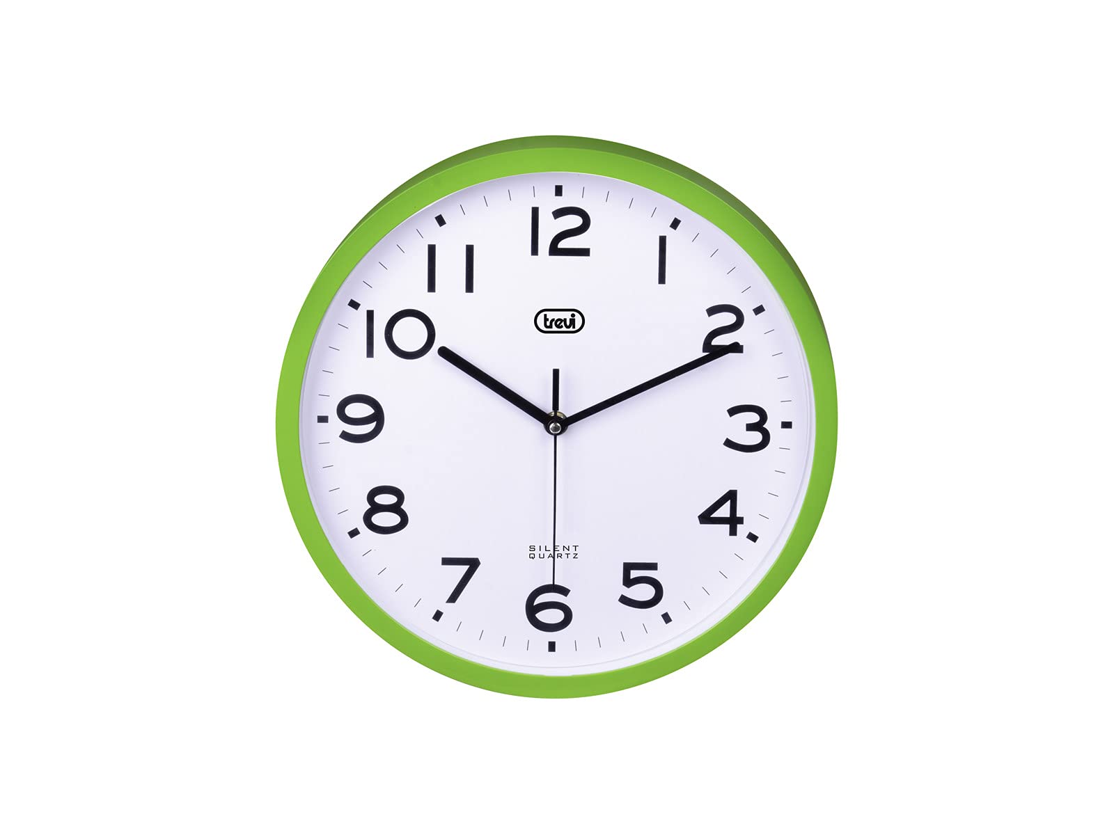 Trevi Green Om 3302 S Silent Wall Clock With Sweep Movement, Diameter 30 Cm, Modern And Essential Design, Ideal For Bedroom And Office, Operated With Aa Battery,