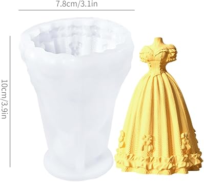 3D Lace Strapless Dress Silicone Candle Soap Resin Mold Wedding Home Decor