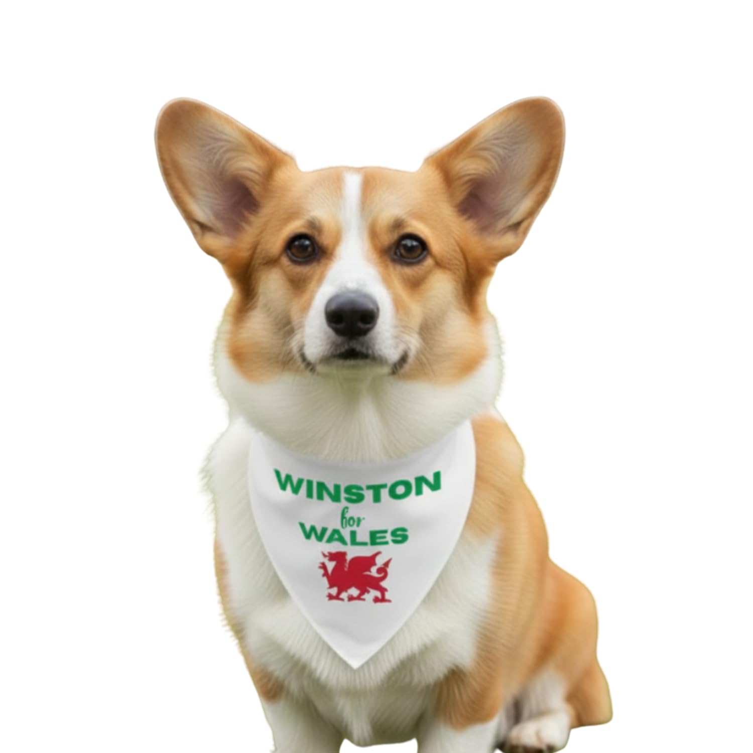 Personalised Pet Bandana “For Wales” for Football & Rugby Supporters. Custom Dog Bandana Welsh Pets Wales Custom Dog Gift. Welsh Dragon Gift (S/M: 15-35cm)