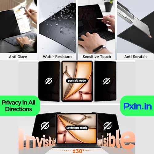 Image of Pxin Tablet Privacy Screen Guard compatible with Acer Iconia Tablet iM9 | No.1 | Anti Glare | Anti Blue Light | Anti UV | 4 Way Privacy Filter | 360 Privacy | Eye Protect