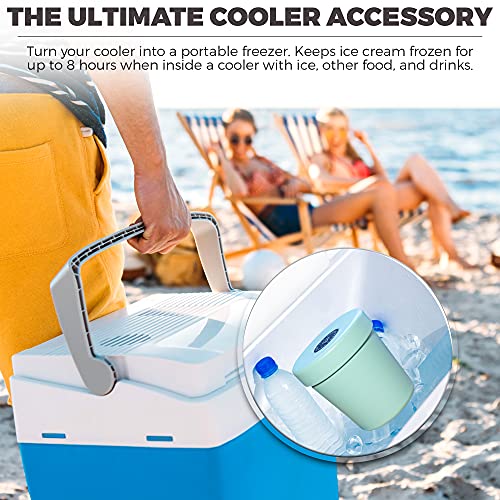 The Ice Cream Canteen Vacuum Insulated Ice Cream Pint Cooler Keeps Ice