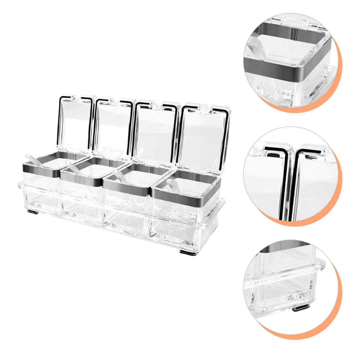 Acryl Gewürzbox Satz Transparente Gewürzbehälter Mit Deckel Und Ablage Für Küchenorganisation Zur Aufbewahrung Von Salz Zucker Pfeffer Und Gewürzen
