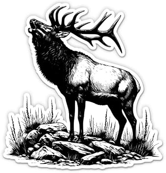 Elk Sticker - Nature Wildlife Decal, 3 in | For Water Bottle, Phone, Car, Tumbler, Laptop, Waterproof Vinyl