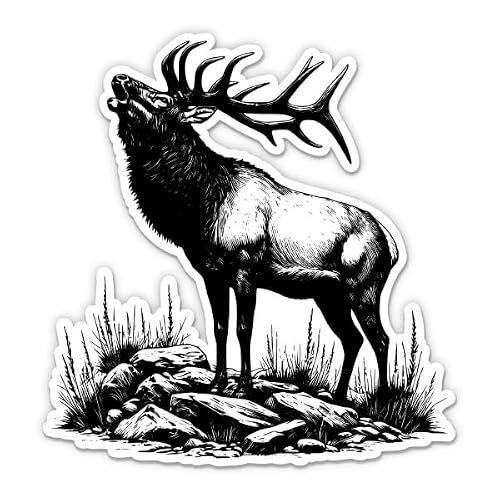 Elk Sticker - for Water Bottle Car Tumbler Laptop - Nature Wildlife Decal - Waterproof Vinyl - 5"