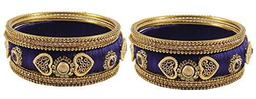 Image of NMII Get your traditions Valentine Gift for Girls & Women Silk Thread Bangle Set With Zircon For Womne & Girls