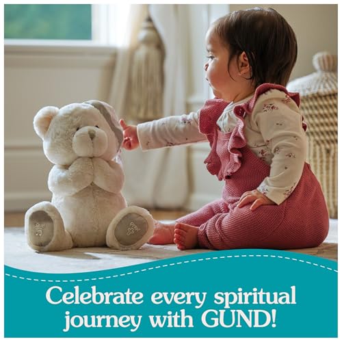 GUND Animated Goodnight Prayer Bear, Spiritual Plush Teddy Bear, Sensory Toy Stuffed Animal for Ages 0 and Up, Cream, 11" - image 7