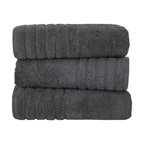 Towels Beyond JACQUARD RIB STYLE JUMBO BATH SHEET 100% Turkish Cotton 3 Pack Bath Towel Set cover