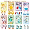 Conzon 24PCS Make Your Own Science Theme Stickers, Science Mix and Match Sticker Party Games, Educational Science Make a Face Stickers for Adults & Family DIY Crafts Party Supplies Birthday Gifts #2