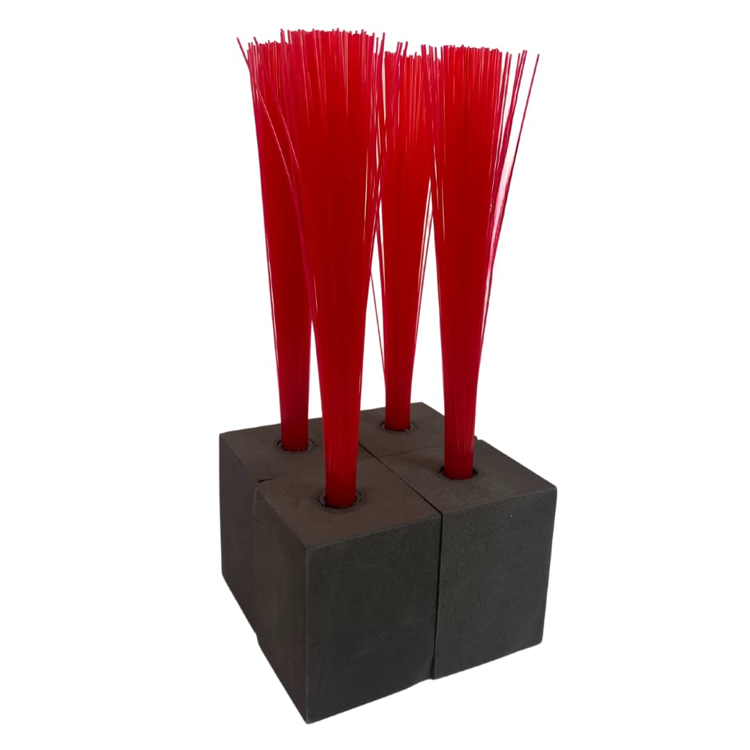 Markwort Foam Base Plugs with Red Bristels - 4 Pack,Black