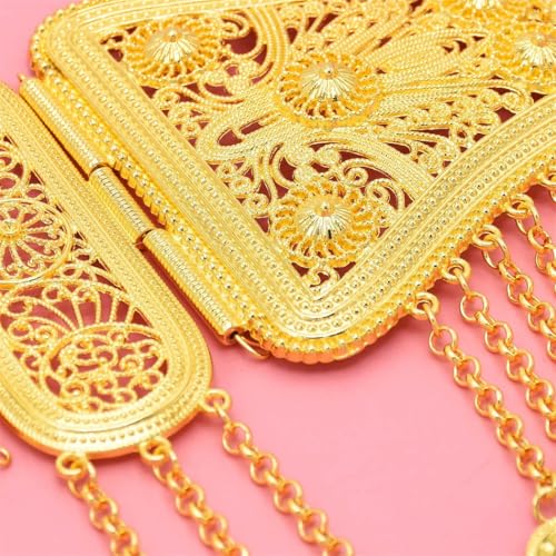 Women's Golden Butterfly Hollow Coins Metal Belt Female Body Jewelry Fashion Morocco Ethnic Waist Belly Chains4