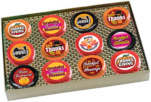 Thanksgiving - "COOKIE TALK" Chocolate Covered Cream Filled Sandwich Cookies - 12 PC