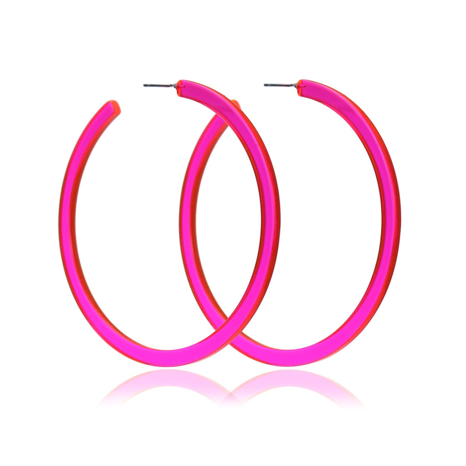 POYAMUSE80's 90's Neon Lime Green Hoop Earrings for Women Y2k Jewelry Gift