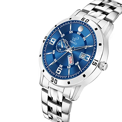 Image of PIRASO Analog Day and Date Working Display MESH Strap Watch for Men & Boys