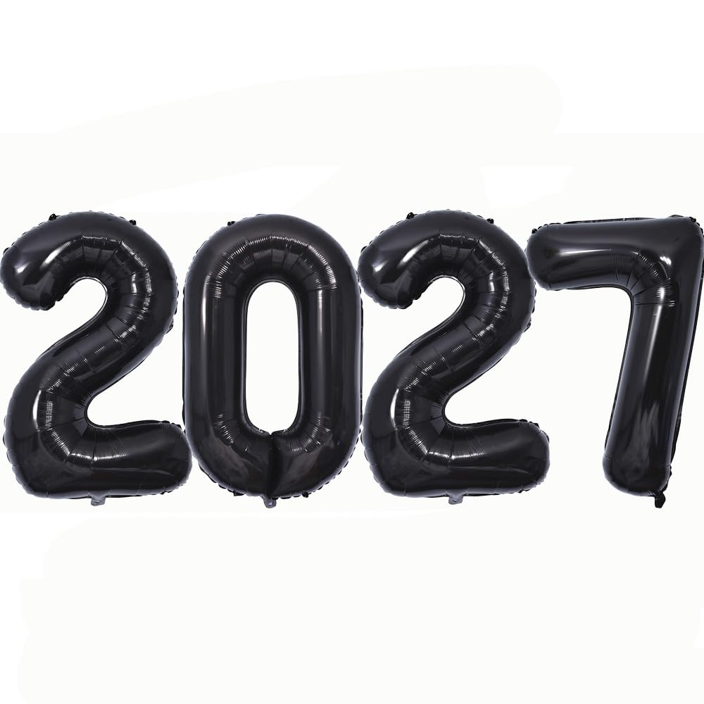 Number 2027 Balloon Black Numbers Balloons 2027 Birthday Party Foil Balloon 2027 Decoration-100cm