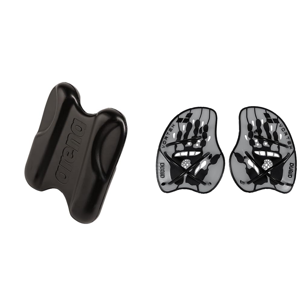 Arena Pull Kick II Swim Trainingshocker & Vortex Handpaddel, Schwimmbad-Trainingszubehör, Schwimmbad-Paddel mit Verstellbaren Riemen, PVC-frei
