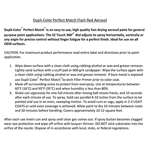 Image of Dupli-Color Perfect Match Premium Automotive Paint, Flash Red, 8 oz