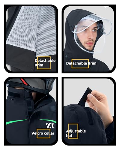 Men's Waterproof Rain Suit Rain Gear Jacket and Pant Outdoor Packable Lightweight Breathable Hooded Raincoat3