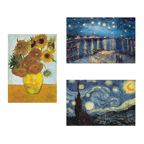 MISITU 3 Paquets 150 pièces Puzzle pour Adulte Van Gogh Puzzles Cadeau pour Les Enfants de Plus de 14 Ans