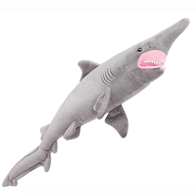 Simulation Goblin Shark Plush Toy, 26.5" Long Lifelike Grey Goblin Shark Stuffed Toys - Image 2
