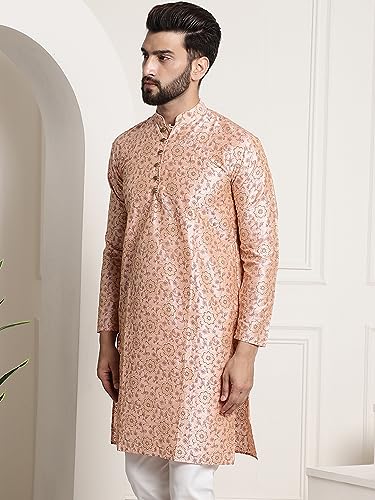 Image of SOJANYA Men's Silk Blend Kurta with Paisley Design