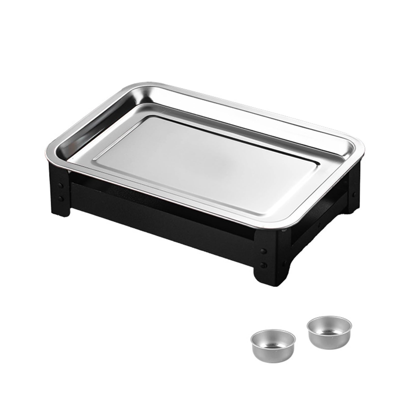 Grill Essens Wärmeplatte, Warmhalteplatte aus Edelstahl für mehrere Gerichte, perfekt für die Bewirtung von Gästen, spülmaschinenfeste Grillwärmer