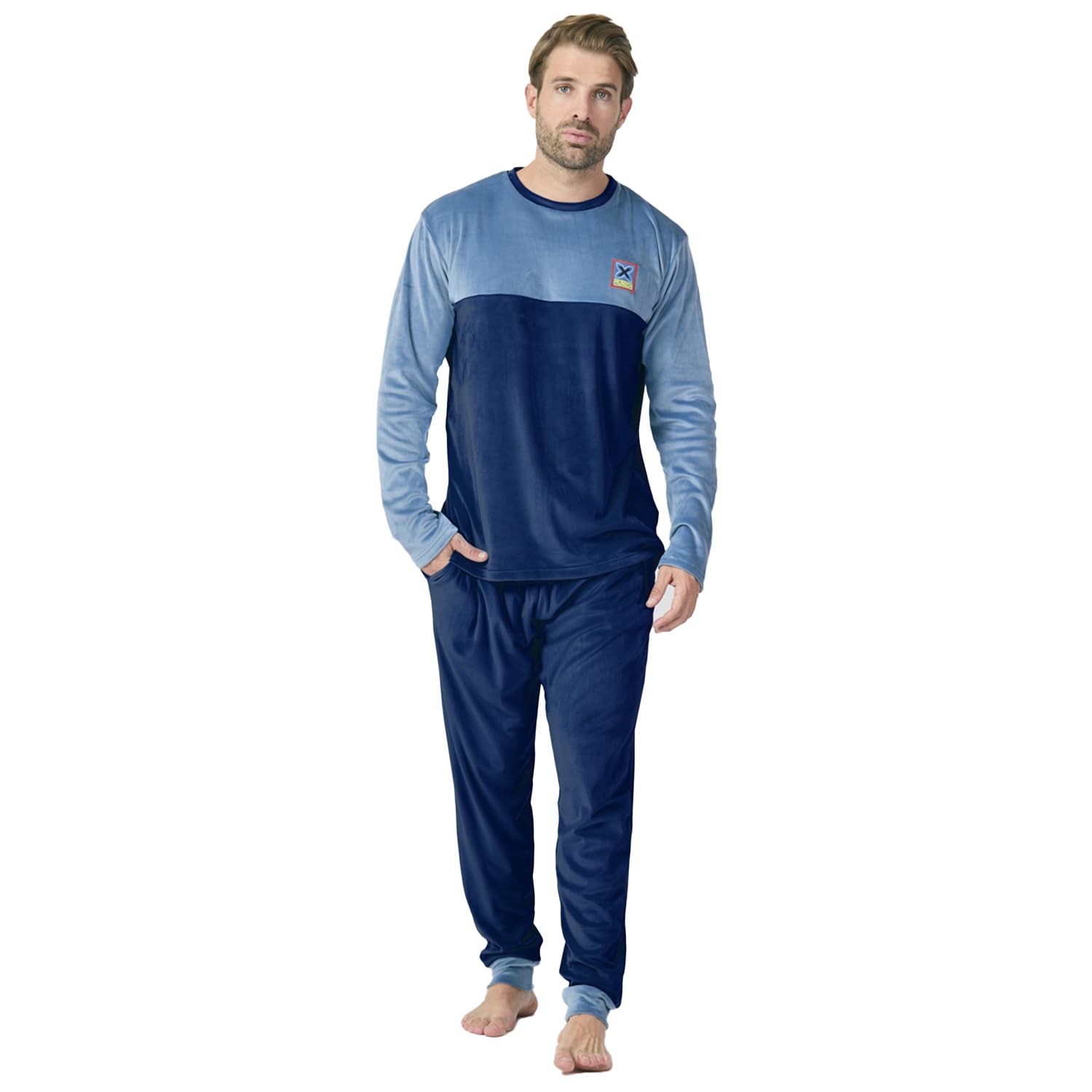 Munich Pijama Terciopelo Manga Larga MU3 para Hombre