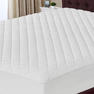 Sunshine Comforts Quilted Small Double Mattress Protector/Mattress Topper Cover - 100% Soft 30CM Deep Fitted 3/4 (4FT) Mattress Cover - Anti Allergy & Breathable Mattress Pad (4FT, 122x190 cm) White