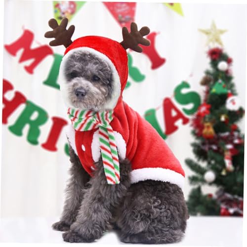 Disfraz navideño para perro XS con bufanda roja miniatura 5