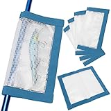 Fishing Lure Wrap for Rod, Tangle-Free Safety Hooks Cover, Secure Protectors Holder Storage for Various Bait (Blue - 4PK)