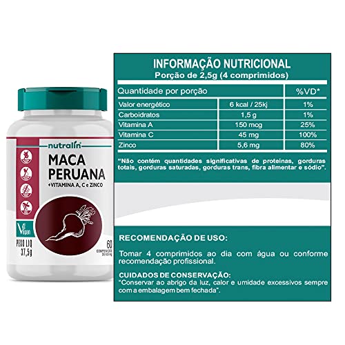 Maca Peruana 60 Comprimidos - Nutralin
