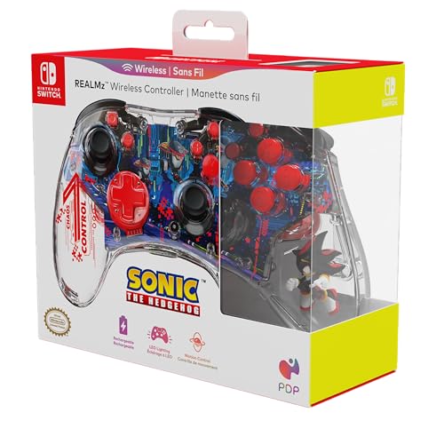 Image of PDP REALMz Wireless Nintendo Switch Pro Controller, Rechargeable LED, Licensed for Nintendo Switch|Lite|OLED: Sonic Shadow Space Colony ARK (with Full Motion Controls)