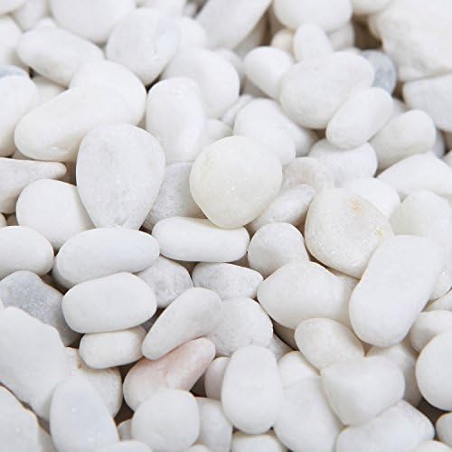 8-lbs Mini White Synthetic River Pebbles, Decorative Accent Stones Vase Fillers, 0.25 to 1-Inch Stones