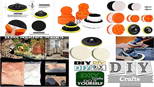 Image of DIY Crafts with 2X Felt 2X Fur 2X Backer Pads, 4 inch inch Kit, 6-11x Gross Polishing Buffing Pad Kit Drill Nut Polishing Foam Buffing Compound Auto Poli (with 2X Felt 2X Fur 2X Backer Pads, 4 inch inch Kit)