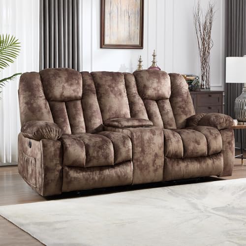 CANMOV Power Recliner Loveseat with Storage & Cup Holders