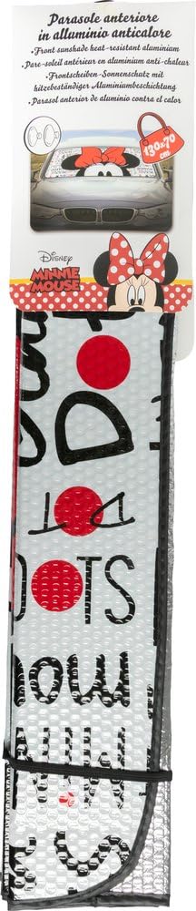 parasole anteriore auto Minnie Disney 130x70 cm – Protezione parabrezza per bambine | Cartoni animati | Accessorio auto pieghevole