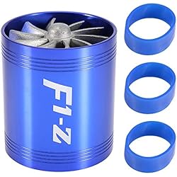 Turbo Ventilador Liliana KIMISS Turbo de admisión de aire del automóvil, turbocompresor doble turbina de ventilador Supercharger Gas Saver de combustible Turbo Repuesto de Super Charger Saver Saver (azul)