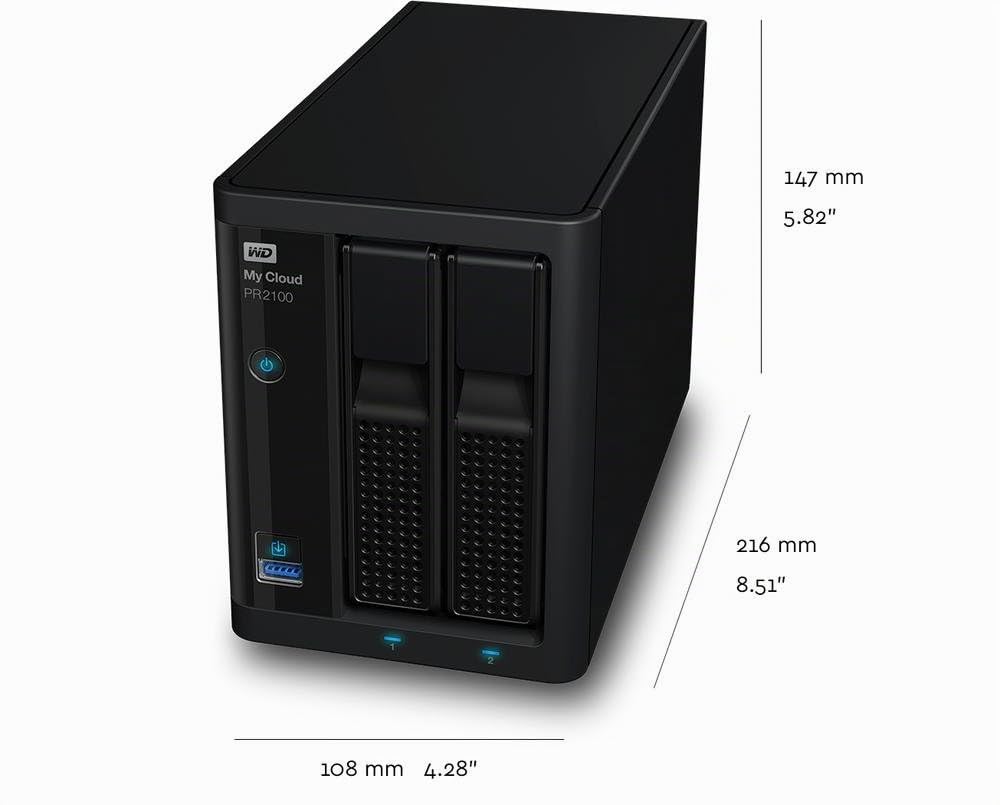 WD 20 TB My Cloud Pro PR2100 Pro Serie 2-Bay Network Attached Storage - NAS - WDBBCL0200JBK-EESN