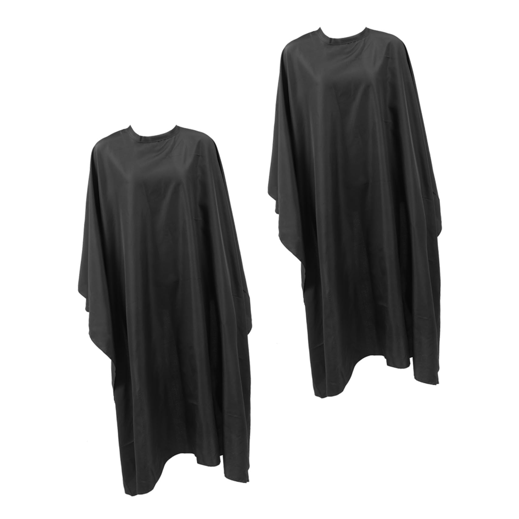 2 pezzi Parrucchiere Grembiule Salon Cape Professionale per Taglio e Acconciatura Copertura Totale per Uomo Donna Tessuto Durevole Anti-tracce di Capelli Nero