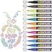 Produktbild 12 Farben Magic Pens, Magische Stifte Outline Stift Double Line Pen Wasserfest Glitzer Zweizeiliger Stifte Schnelltrocknend Permanent Marker für Malen, Steine, Geschenkkarte, DIY Fotoalbum, Scrapbook
