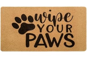 Wipe Your Paws Welcome Outdoor Indoor Door Mat - Entrance Non-Slip Coir...