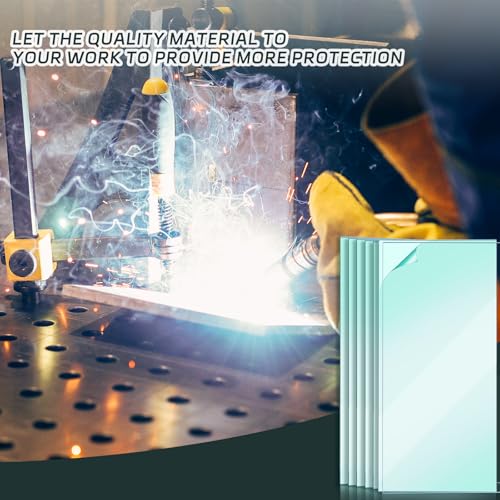 Image of 200 Pcs 2 x 4.25 inch Clear Welding Lens Covers 0.04 inch Thick for Welding Hood | Universal Welding Cap, Helmet Accessories Replacement, Transparent Top Protection for Protecting Eyes