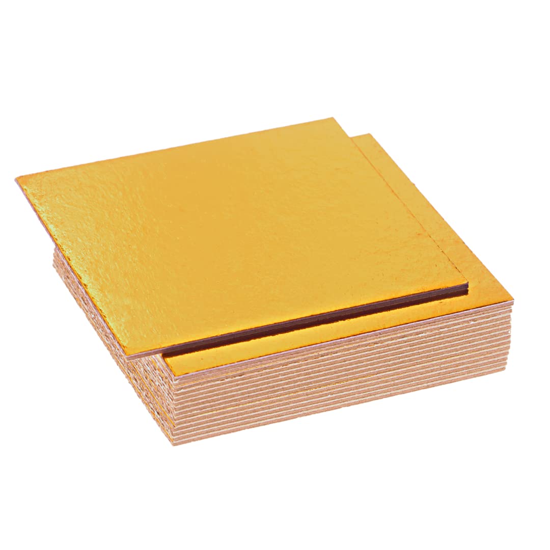 Buy Rendibly 30 Pack Cake Boards 6 Inch Square Gold, Grease Proof