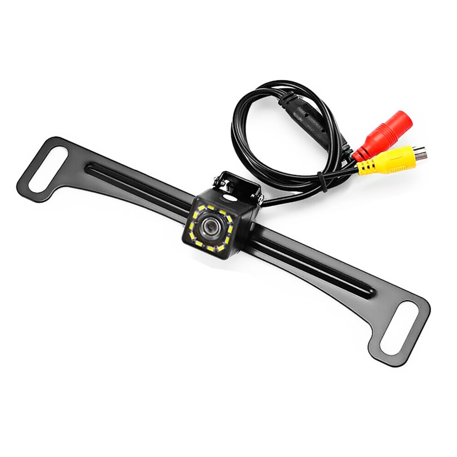 Car Backup Camera HD Night Vision License Plate Rear View Camera with 12 LED Lights, 140° Wide View Angle, IP68 Waterproof Universal Reverse Vehicle Camera for SUV,Trucks,RV and Pickup