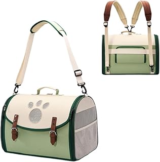 ペットキャリー リュック 折りたたみ 通気性 多機能 バッグ 猫 犬 用 小型ペット 旅行 キャリーバッグ 44*27*31cm 手提げ/ショルダー/バックパック 3way (草の緑)