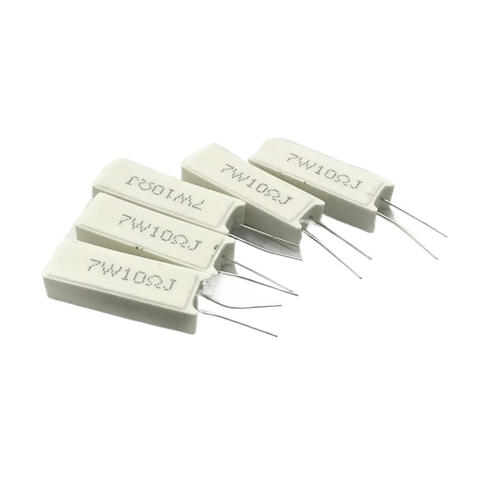 GUTUYEHKEA Cement Resistors 5pcs 7W RX27-5 5% Vertical Wirewound Resistor 0.1-100K Ohm(7W 1K 5PCS)