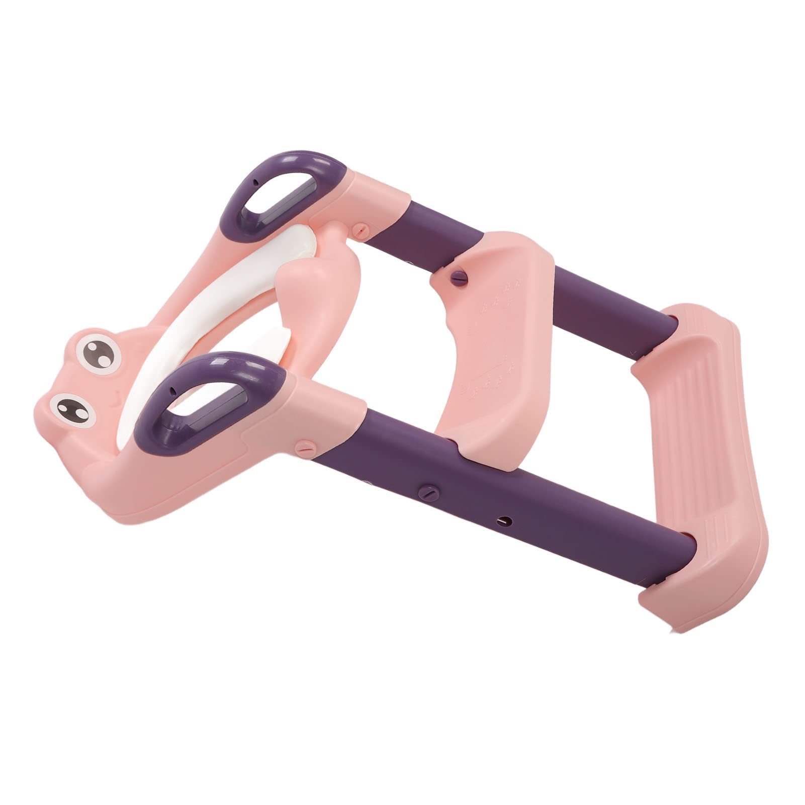 Sedile WC per Bambini con Vasino, Design Antiscivolo e Altezza Regolabile per Bambini Indipendenti, Materiale in PVC Morbido (Rosa)