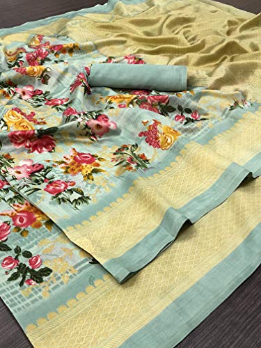 Image of Sidhidata Women's Printed Art Silk Saree With Blouse Piece (Free Size)