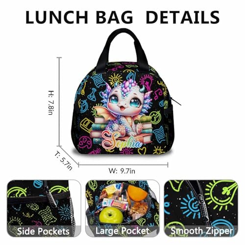 Kids Backpack for Girls - Set of 3 Custom Dragon Student Backpacks for School Toddler Kindergarten Elementary Primary Middle - 17’’ Lightweight Cute Personalized Bookbag - Back to School Supplies 5