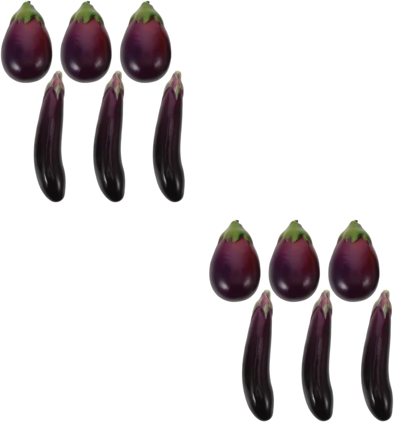LUOZZY 12 Pcs Artificial Eggplants Lifelike Fake Vegetable Models for Photography Display Teaching and Home Decor